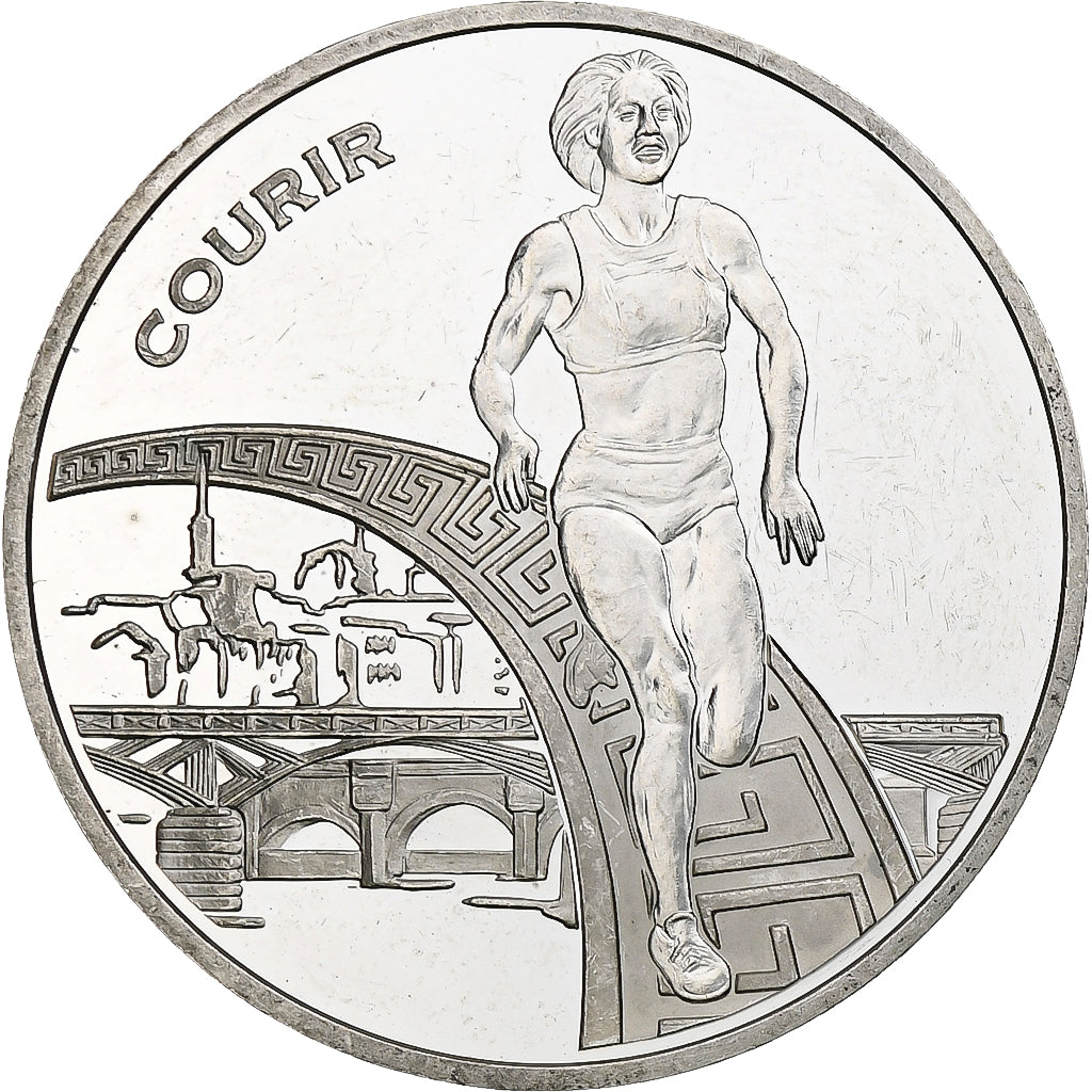Francja, 1 1/2 Euro, Athlétisme, Courir, 2003, Monnaie de Paris, BE, MS(60-62)