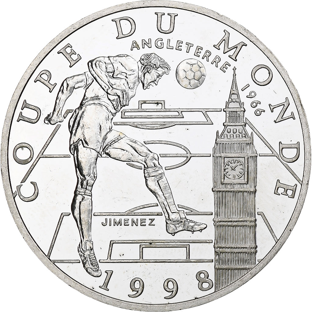 France, 10 Francs, France 98, Angleterre, 1997, Monnaie de Paris, BE, Argent