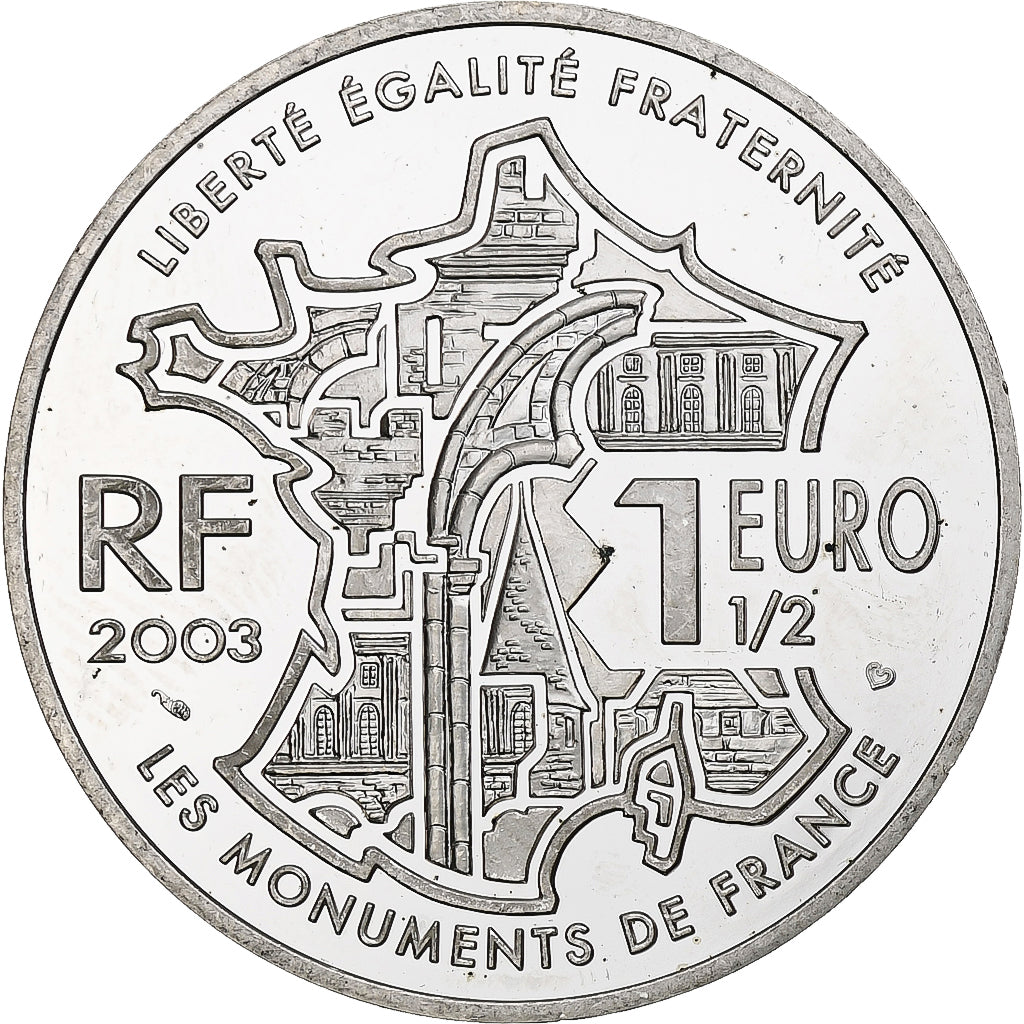 France, 1 1/2 Euro, Château de Chambord, 2003, Monnaie de Paris, BE, SUP+