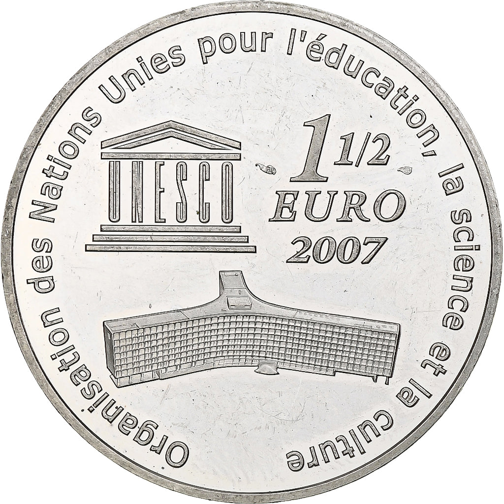 France, 1 1/2 Euro, Grande Muraille de Chine, 2007, Monnaie de Paris, BE, SUP+