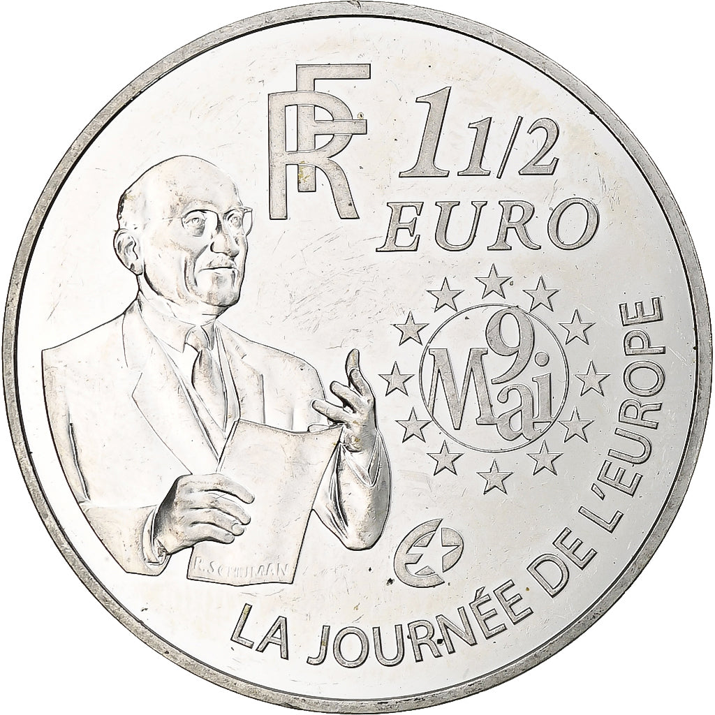France, 1 1/2 Euro, Robert Schuman, 2006, Monnaie de Paris, BE, MS(60-62)