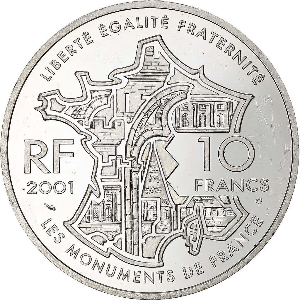 Francia, 10 Francs, Champs-Élysées, 2001, Monnaie de Paris, BE, Argento, SPL