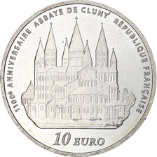 France, 10 Euro, Abbaye de Cluny, 2010, Monnaie de Paris, BE, MS(60-62), Silver