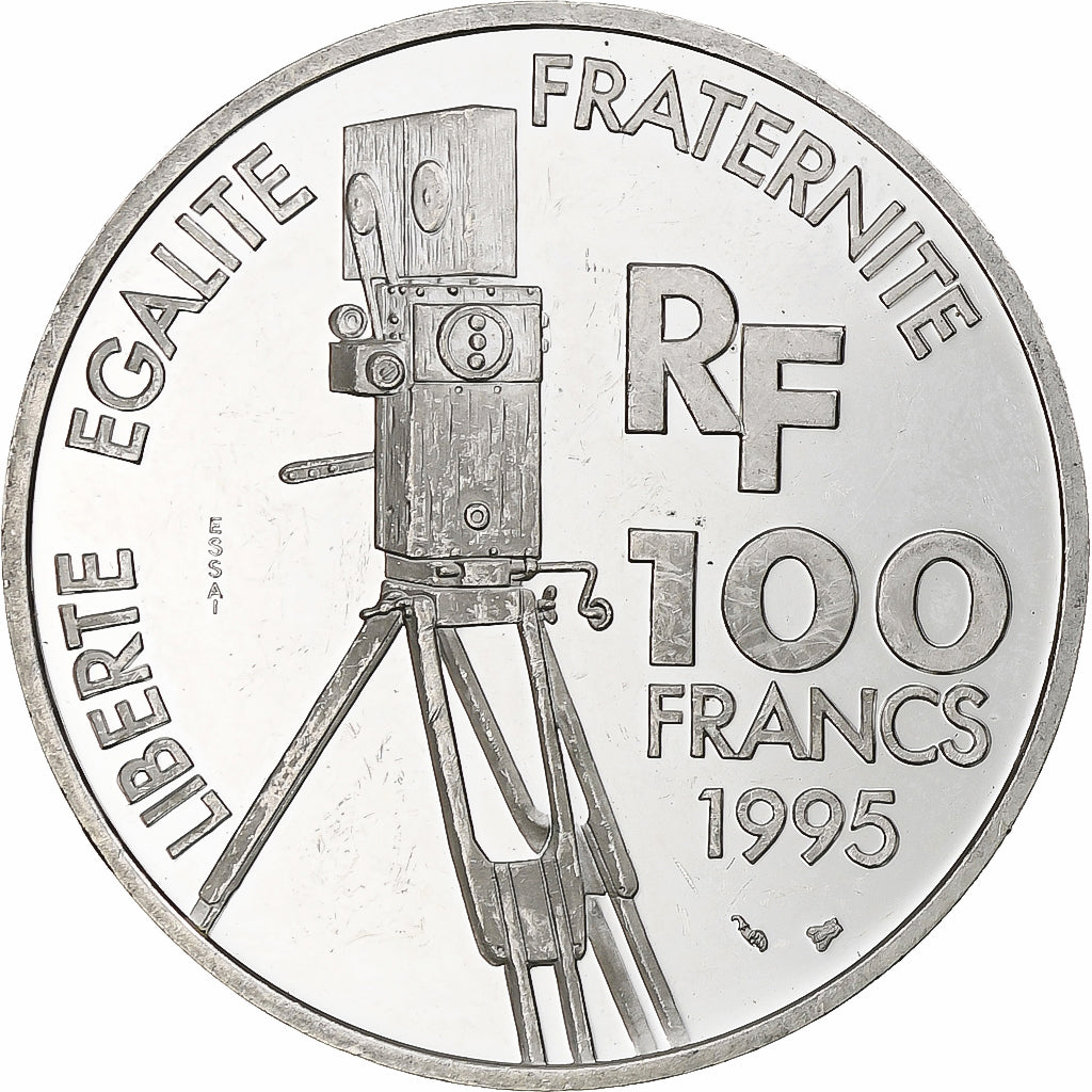 France, 100 Francs, Jean Renoir, 1995, Monnaie de Paris, BE, Silver, MS(60-62)