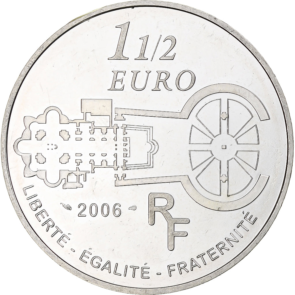 France, 1 1/2 Euro, Basilique Saint-Pierre, 2006, Monnaie de Paris, BE