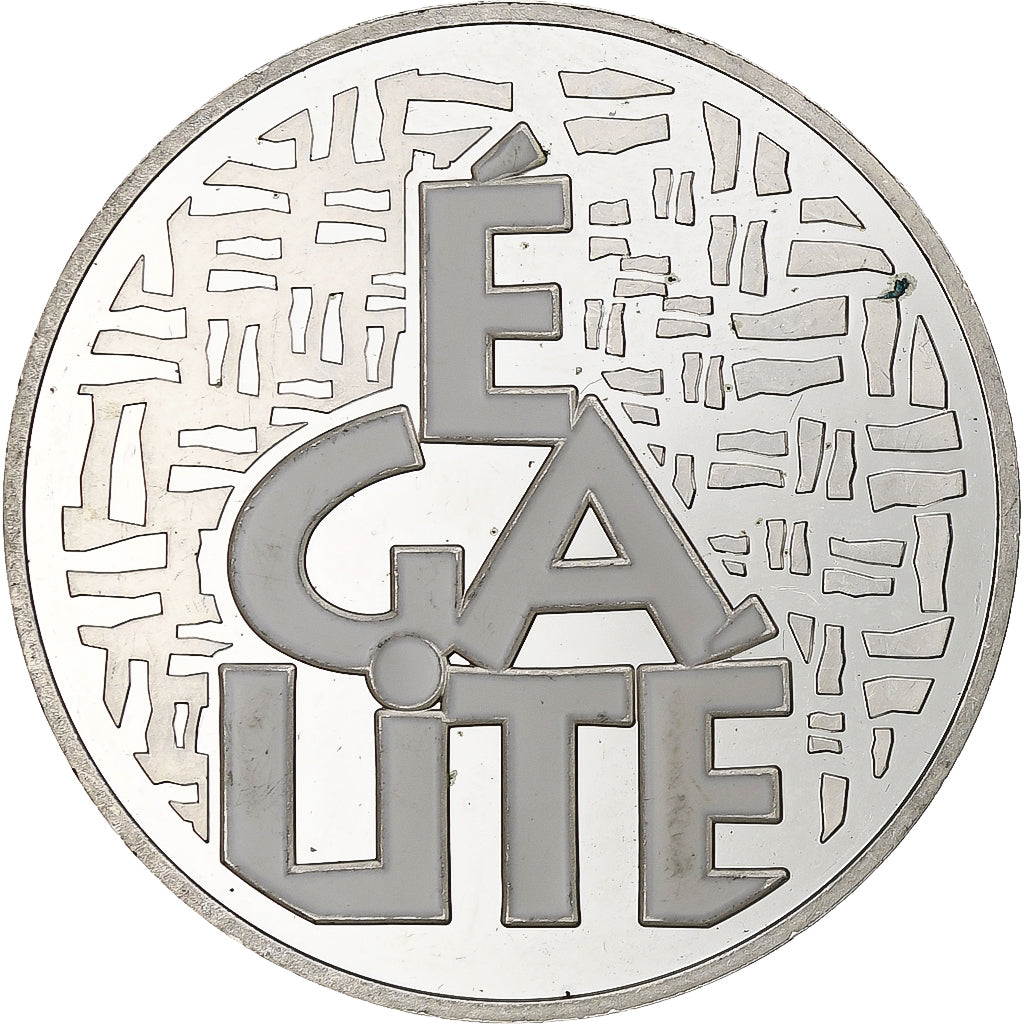 Francja, 6.55957 Francs, Egalité, 2001, Monnaie de Paris, BE, Srebro