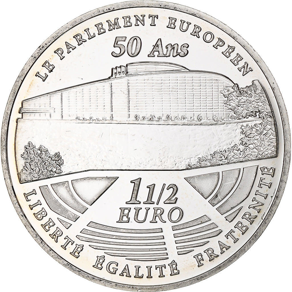 France, 1 1/2 Euro, Parlement européen, 2008, Monnaie de Paris, BE, SUP+