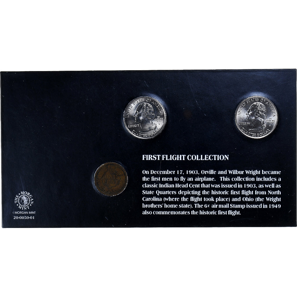United States, Indian penny+Washington States Quarters, First Flight Collection