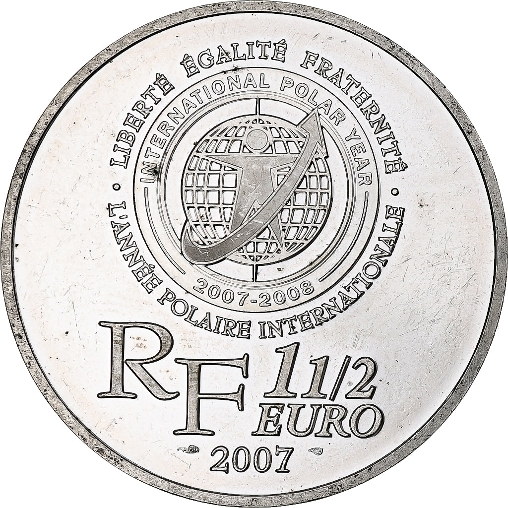 France, 1 1/2 Euro, Paul-Émile Victor, 2007, Monnaie de Paris, BE, MS(60-62)