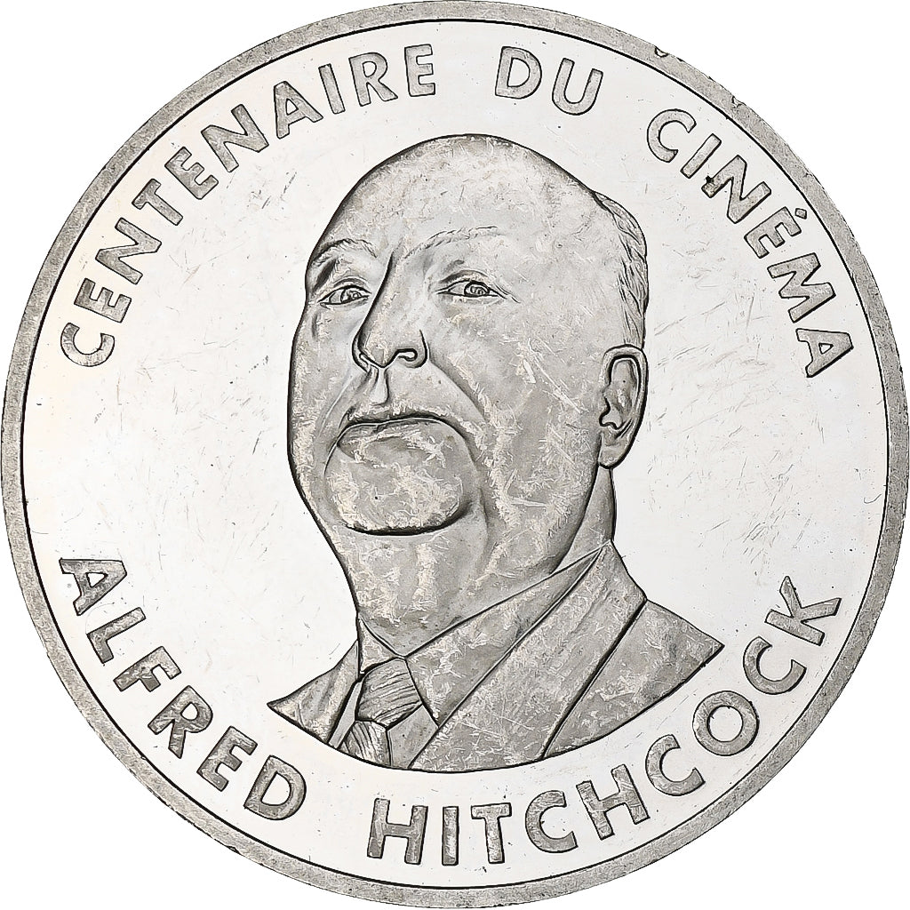 France, 100 Francs, Alfred Hitchcock, 1995, Monnaie de Paris, BE, Silver