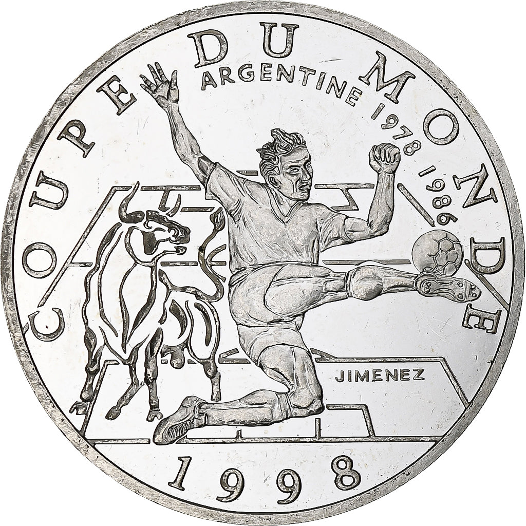 France, 10 Francs, France 98, Argentine, 1997, Monnaie de Paris, BE, Argent