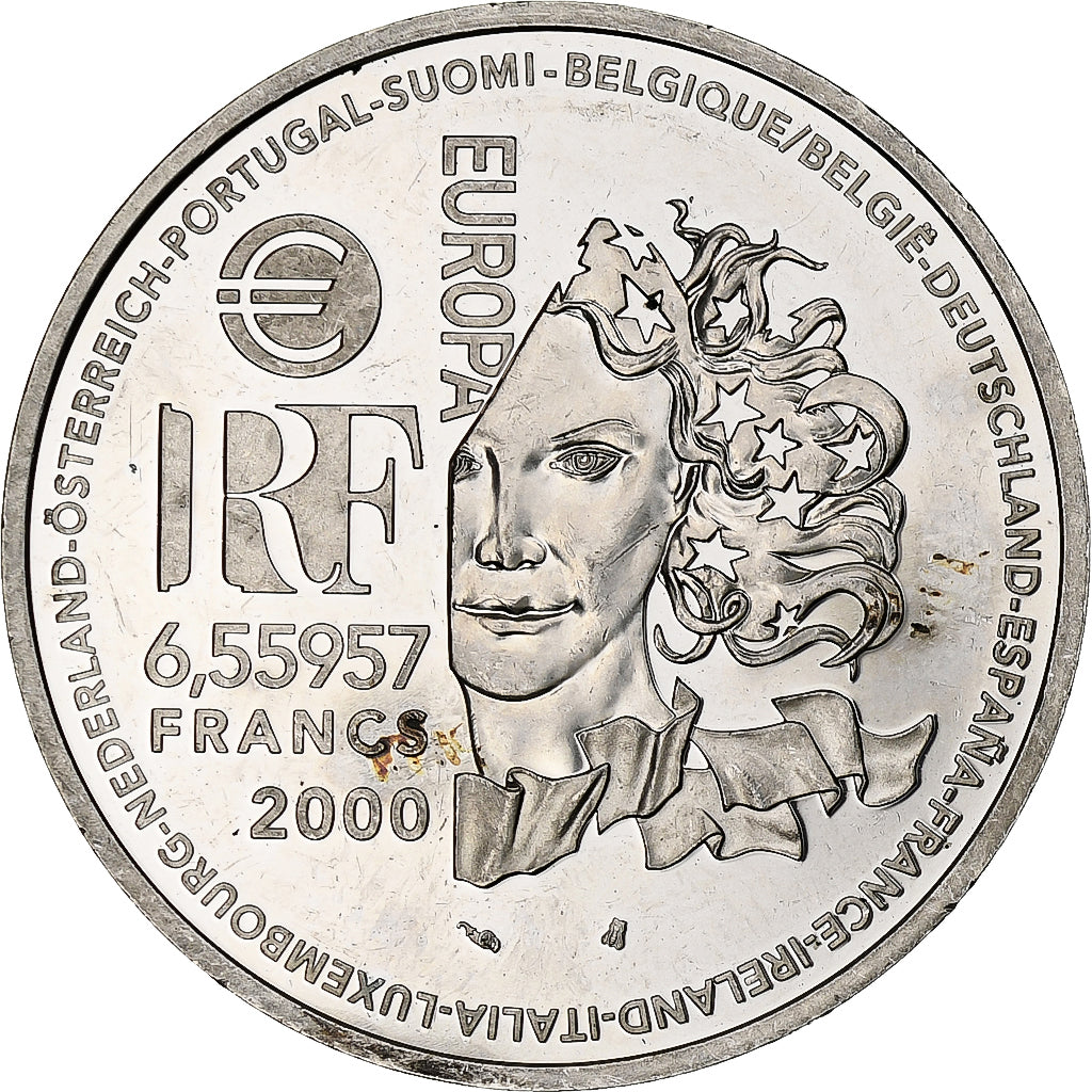 Francja, 6.55957 Francs, Art de la Renaissance, 2000, Monnaie de Paris, BE