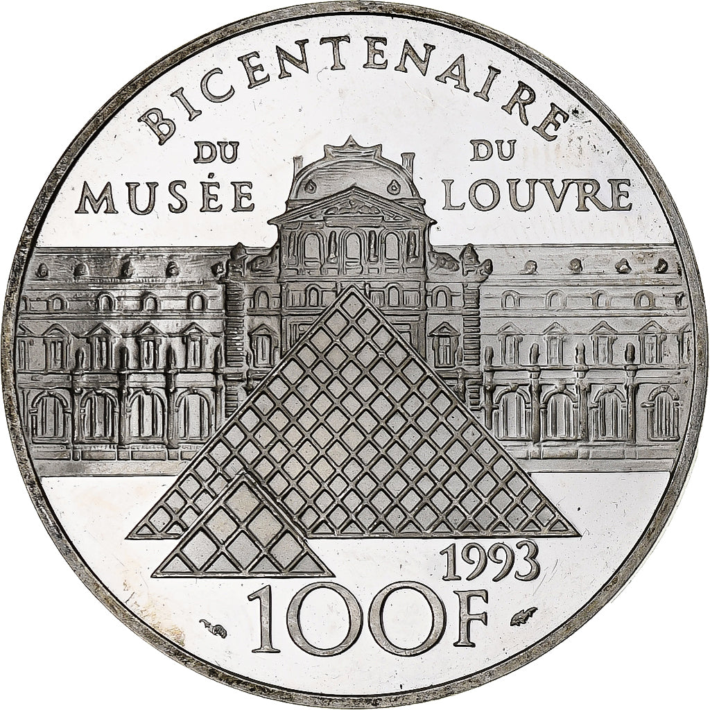 Francia, 100 Francs, Mona Lisa, 1993, Monnaie de Paris, BE, Argento, SPL