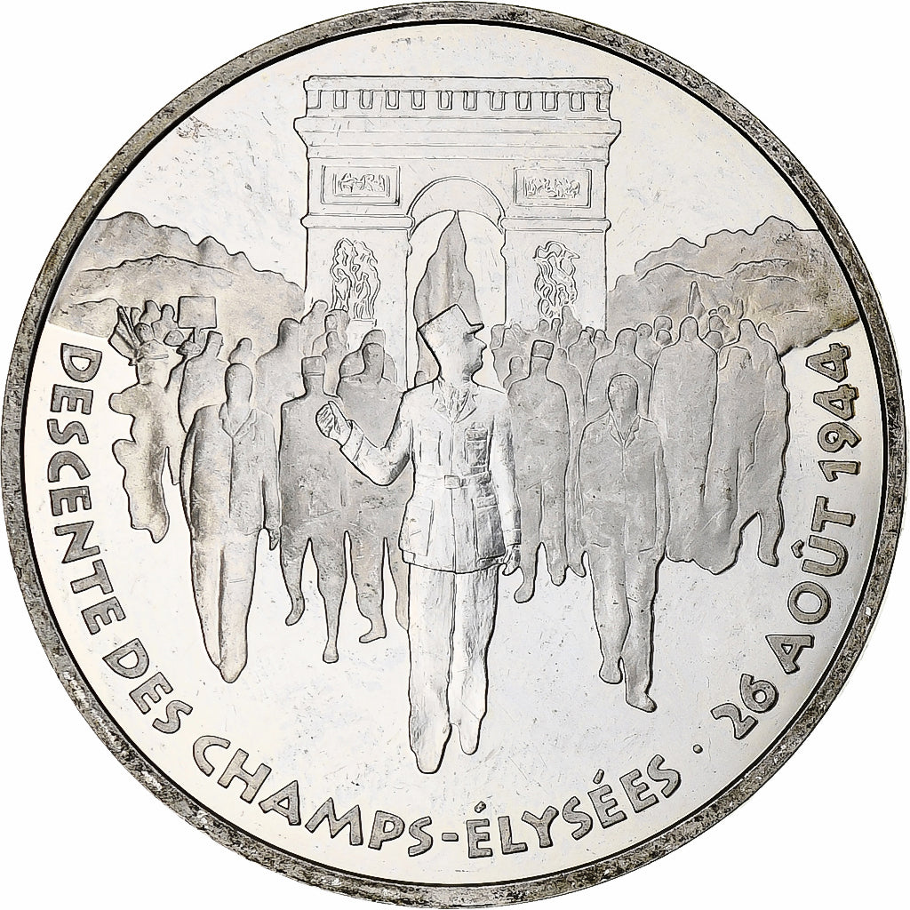 France, 100 Francs, Libération de Paris, 1994, Monnaie de Paris, BE, Silver