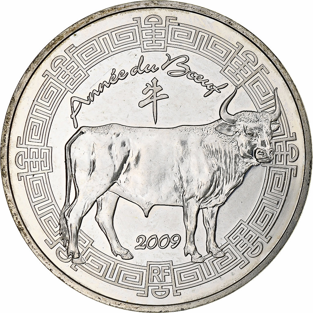 Frankrijk, 5 Euro, Année du Boeuf/La Fontaine, 2009, Monnaie de Paris, BE, PR+