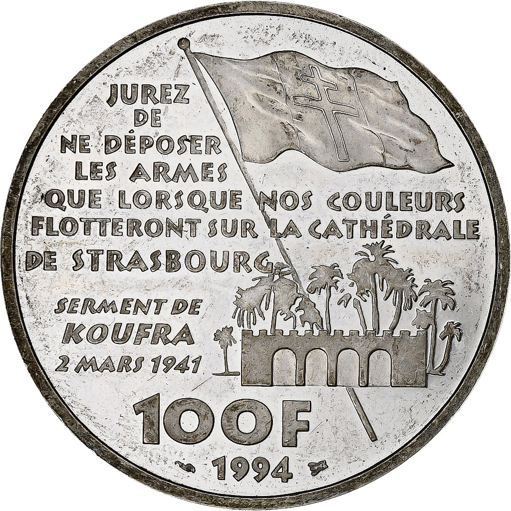 Francia, 100 Francs, Philippe Leclerc de Hauteclocque, 1994, Monnaie de Paris