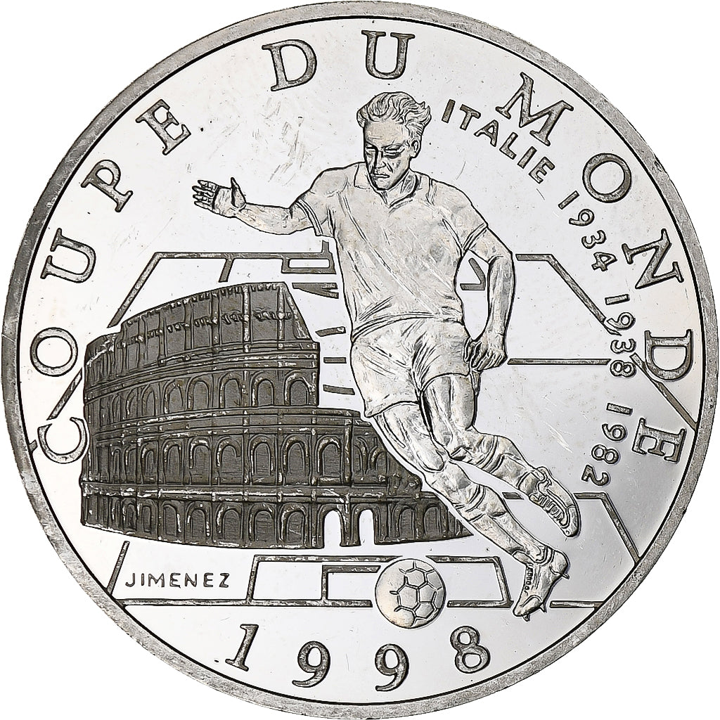 Francia, 10 Francs, France 98, Italie, 1997, Monnaie de Paris, BE, Argento, SPL