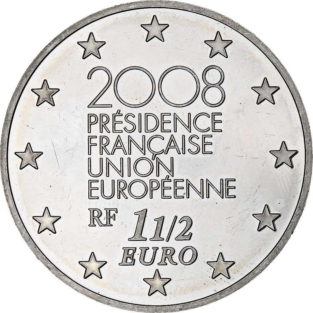 Frankrijk, 1 1/2 Euro, présidence de l'UE, 2008, Monnaie de Paris, BE, PR+