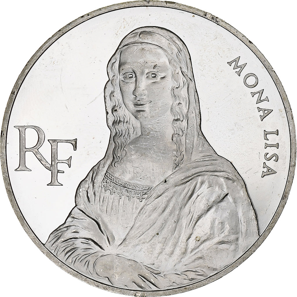 France, 100 Francs, Mona Lisa, 1993, Monnaie de Paris, BE, Argent, SUP+, KM:1017