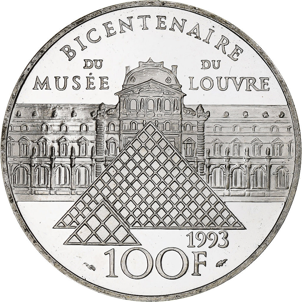 France, 100 Francs, Mona Lisa, 1993, Monnaie de Paris, BE, Argent, SUP+, KM:1017