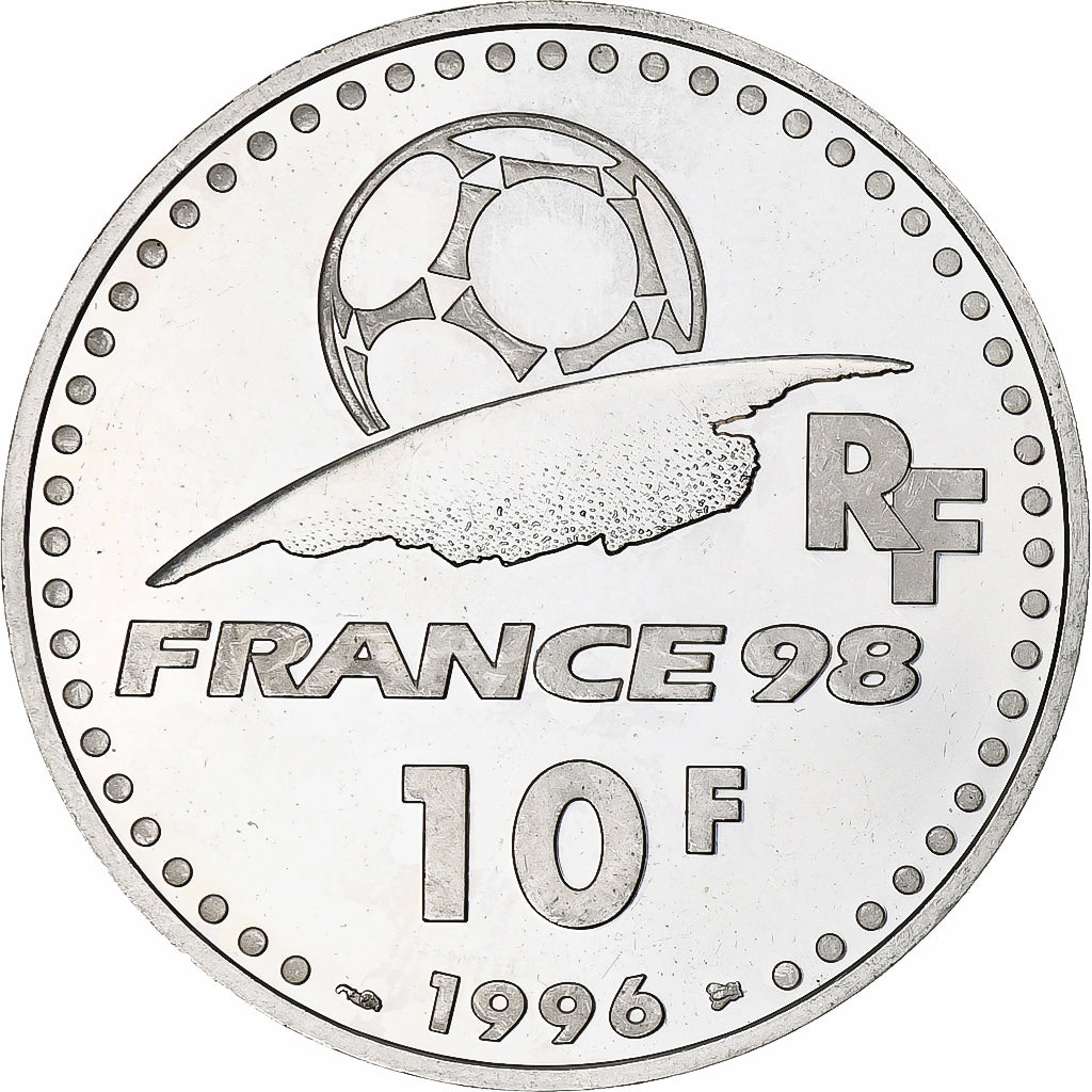 Frankrijk, 10 Francs, France 98, Uruguay, 1998, Monnaie de Paris, BE, Zilver