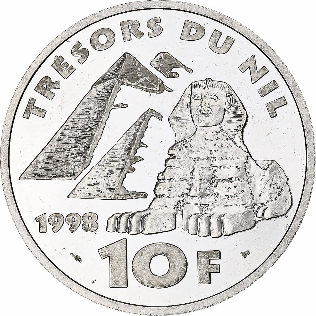 France, 10 Francs, Champollion, 1998, Monnaie de Paris, BE, Silver, MS(60-62)