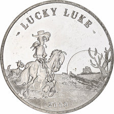 France, 10 Euro, Lucky Luke, 2009, Monnaie de Paris, BE, MS(60-62), Silver