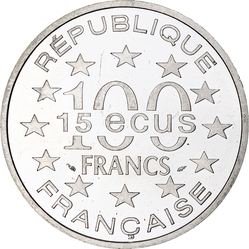 France, 100 Francs / 15 Écus, Porte de Brandebourg, 1993, Monnaie de Paris, BE