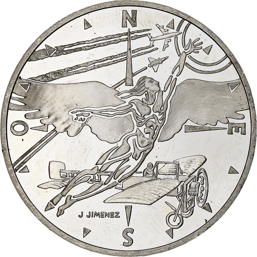 Francia, 10 Francs, Conquête de l'air, 2000, Monnaie de Paris, BE, Argento
