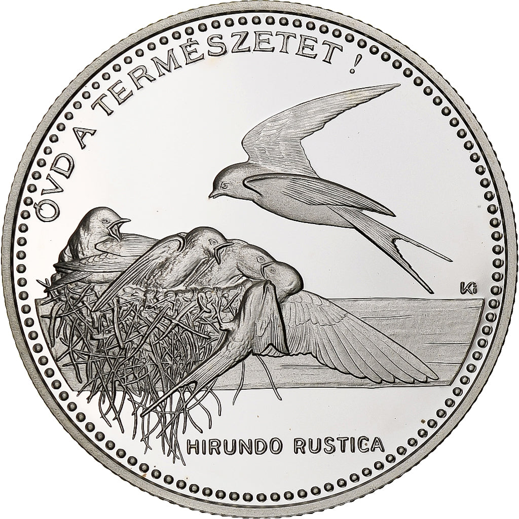 Hongarije, 2000 Forint, WWF, Hirondelle rustique, 1998, Budapest, Proof, Zilver