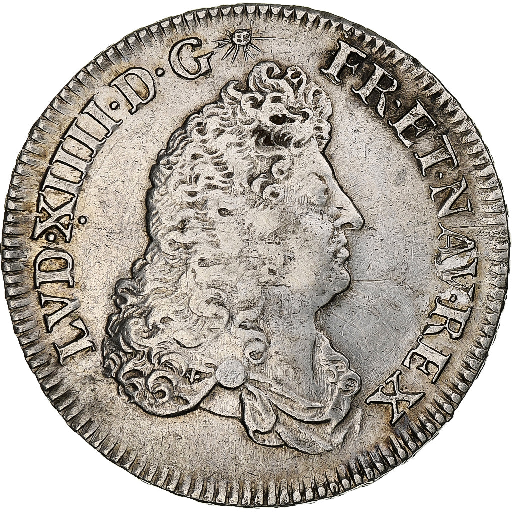 France, Louis XIV, 1/2 Écu de Flandre, 1687, Lille, avec lis, Silver