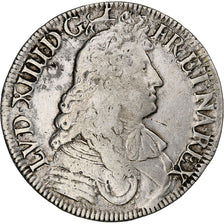 France, Louis XIV, Écu à la cravate, 1673, Bayonne, Silver, VF(30-35)