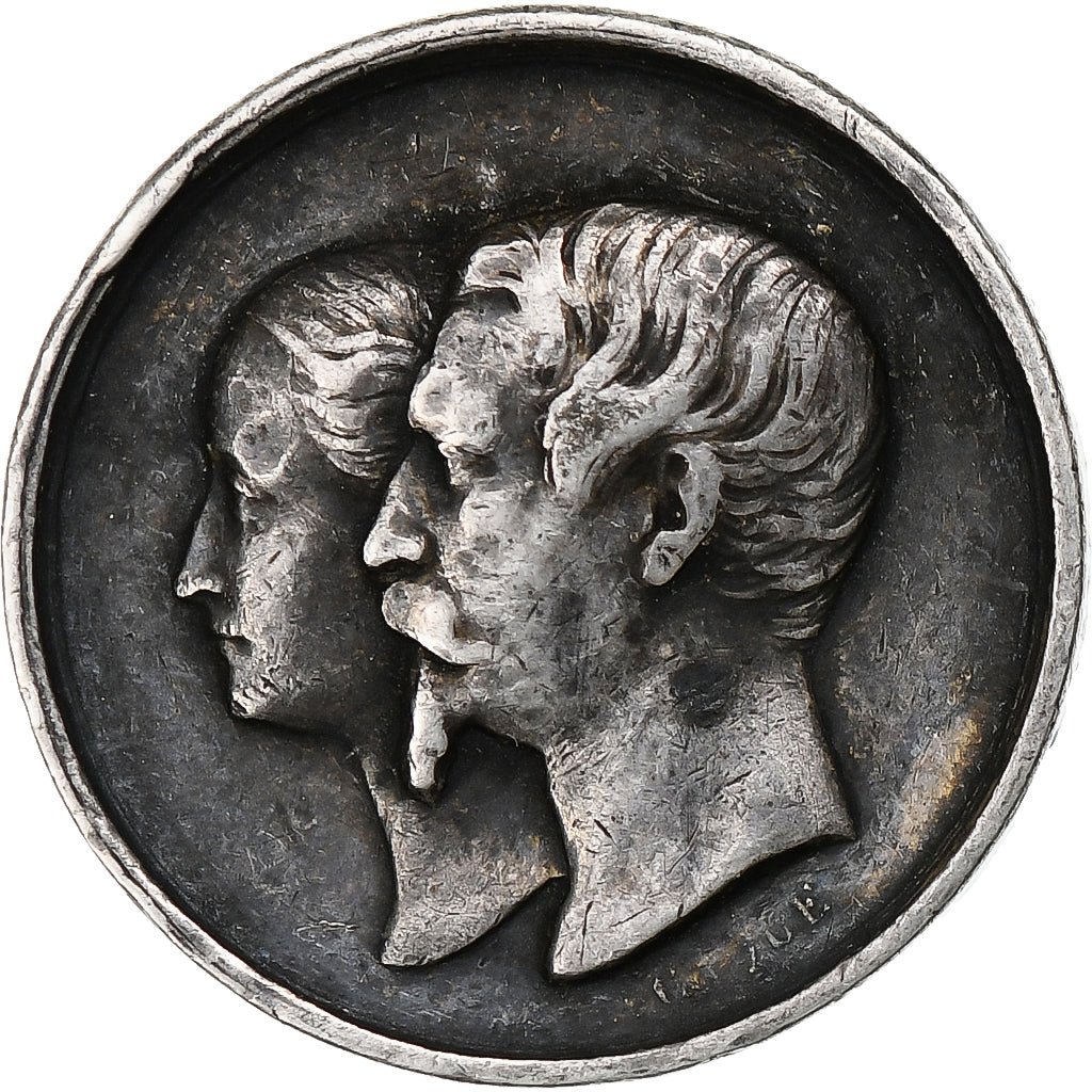 France, Quinaire, Naissance de Napoléon IV, 1856, EF(40-45), Silver