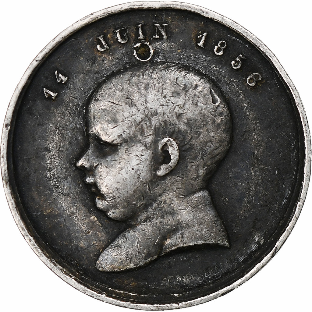 France, Quinaire, Naissance de Napoléon IV, 1856, EF(40-45), Silver