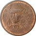 France, 2 Euro Cent, 2009, Pessac, AU(55-58), Copper Plated Steel, KM:1283
