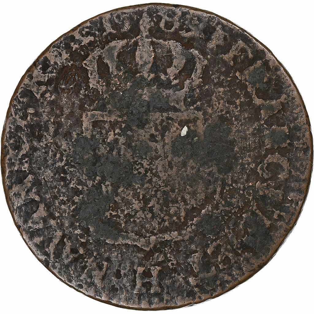 Frankrijk, Louis XVI, Sol, 1789, La Rochelle, Koper, ZG+, Gadoury:350