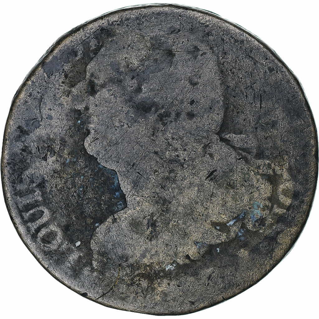 France, Louis XVI, 2 sols François, Paris, Métal de cloche, B+, Gadoury:25