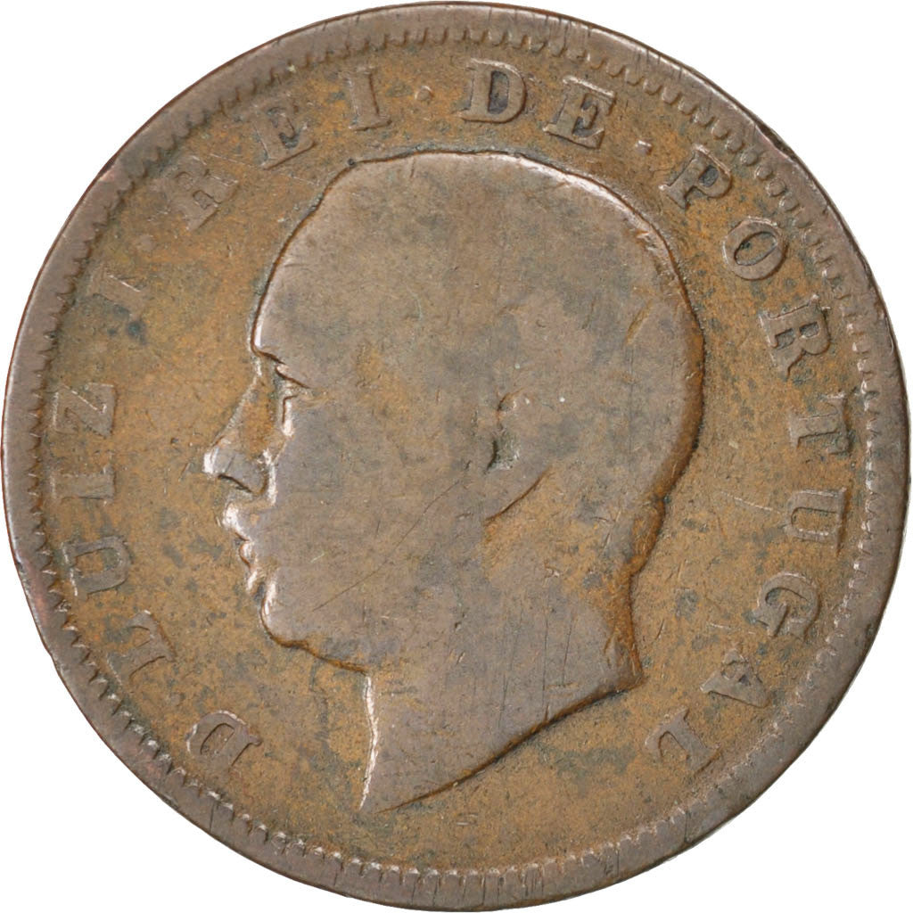 Coin, Portugal, Luiz I, 20 Reis, 1883, F(12-15), Bronze, KM:527