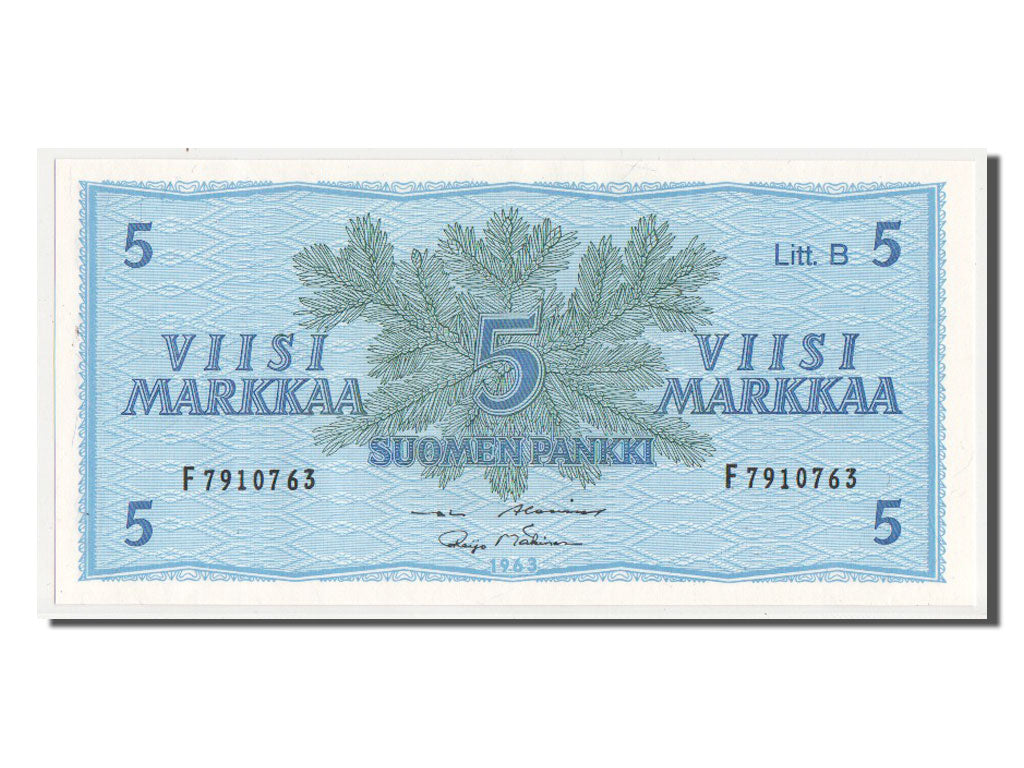 Billete, 5 Markkaa, 1963, Finlandia, SC