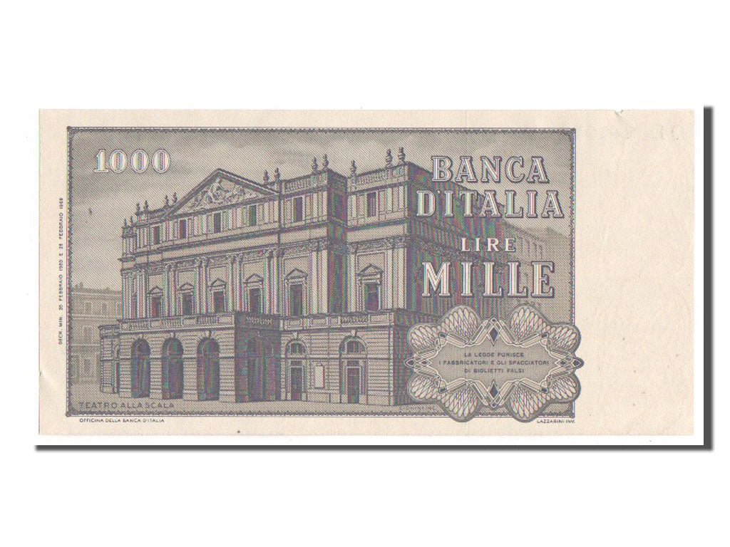 Biljet, Italië, 1000 Lire, 1980, SPL