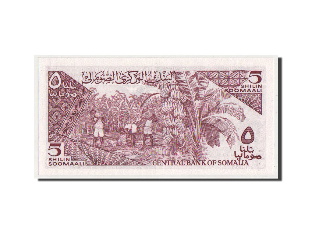 Geldschein, Somalia, 5 Shilin = 5 Shillings, 1983, UNZ-