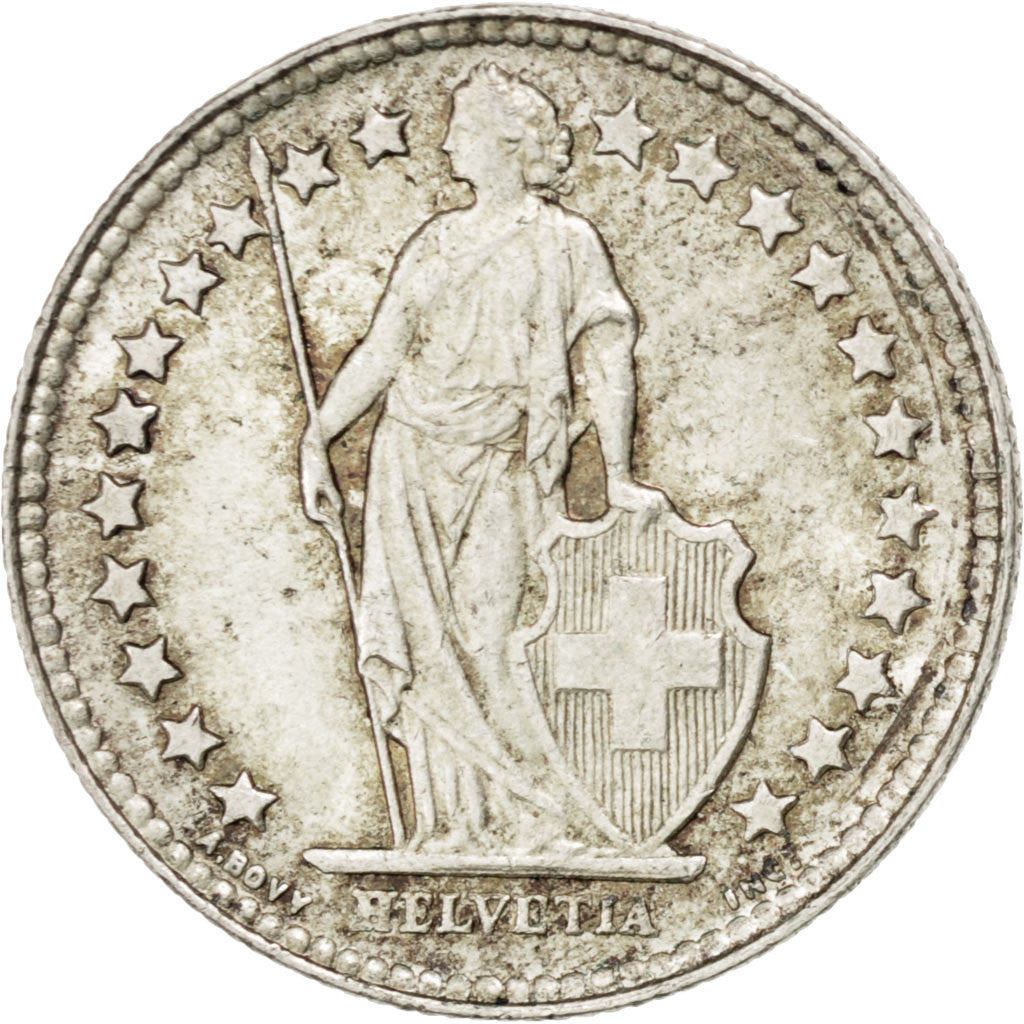 Coin, Switzerland, 1/2 Franc, 1952, Bern, MS(63), Silver, KM:23