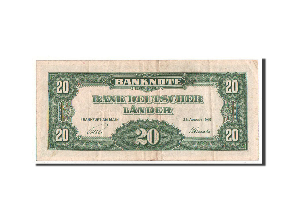 Geldschein, Bundesrepublik Deutschland, 20 Deutsche Mark, 1949, SS+