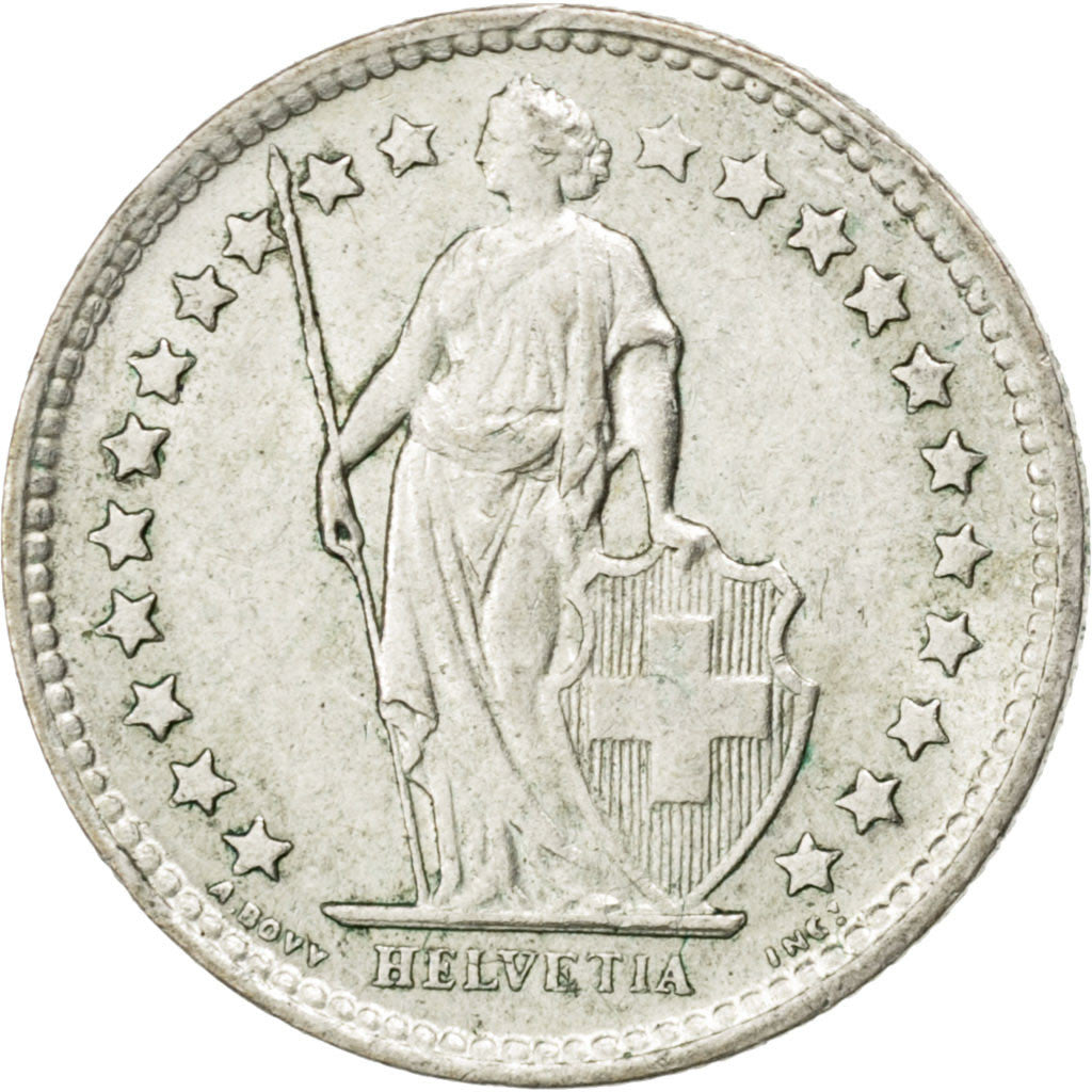 Coin, Switzerland, 1/2 Franc, 1958, Bern, AU(55-58), Silver, KM:23