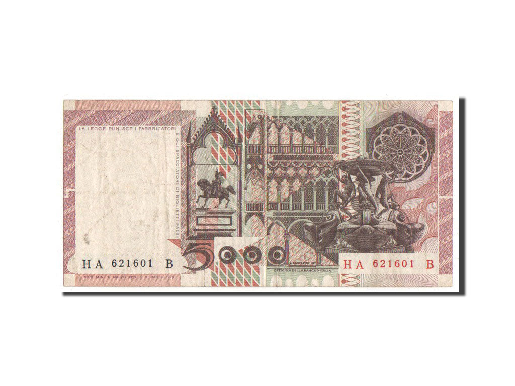 Banknote, Italy, 5000 Lire, AU(50-53)