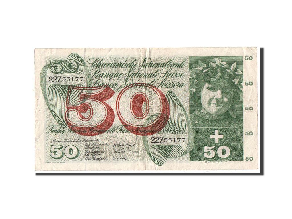 Geldschein, Schweiz, 50 Franken, 1965, SS