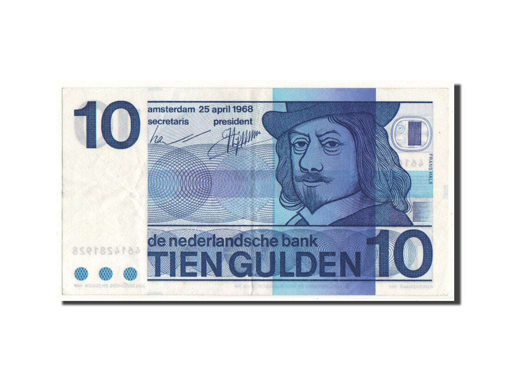 Banknote, Netherlands, 10 Gulden, 1968, AU(55-58)