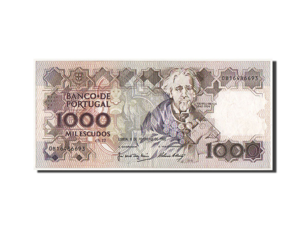 Banknote, Portugal, 1000 Escudos, 1992, AU(55-58)