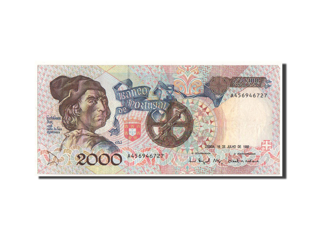 Banknote, Portugal, 2000 Escudos, 1992, AU(55-58)