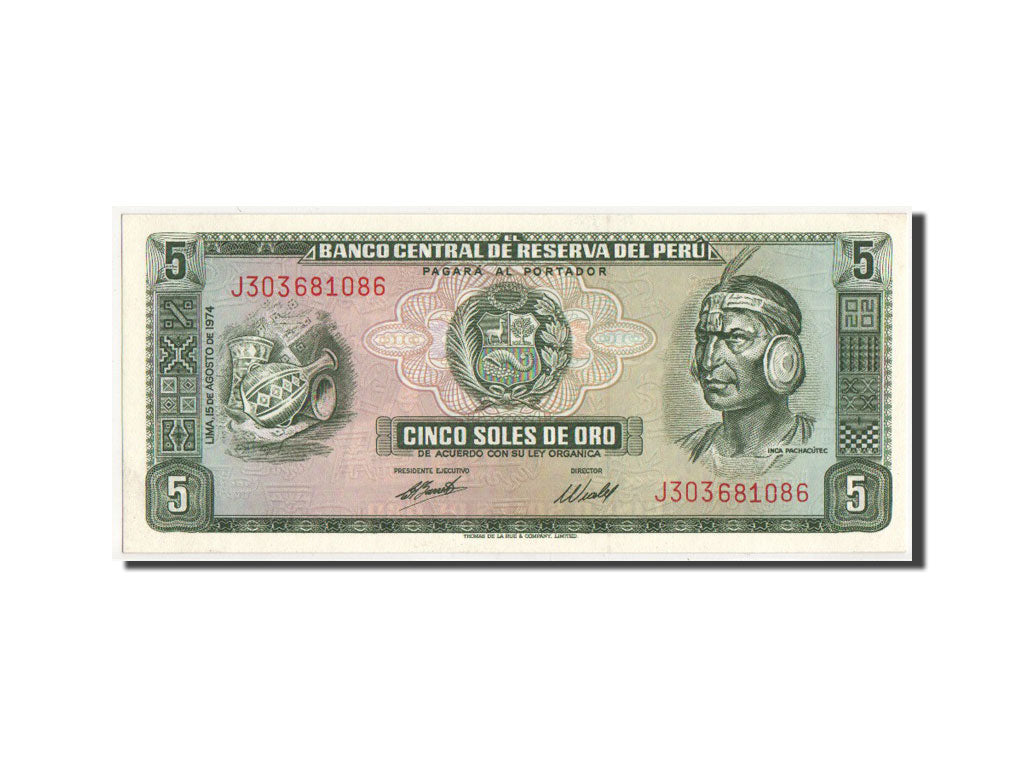 Banconote, Perù, 5 Soles De Oro, 1974, SPL